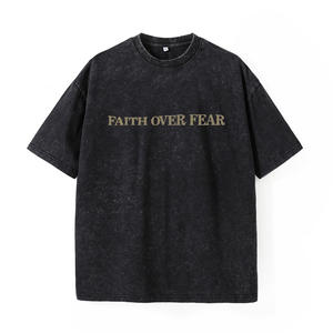 पुरुषों की अत्यधिक एसिड-वॉश 'डर' भजन ग्राफिक रेट्रो स्ट्रीटवियर शॉर्ट-आस्तीन टी-शर्ट - Product Image 2