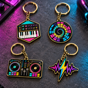 Porte-clés en métal émaillé personnalisé, saxophone, contrebasse, trompette, batterie, <span class=keywords><strong>pour</strong></span> musiciens, amoureux de la musique, souvenir, cadeau - Product Image 2