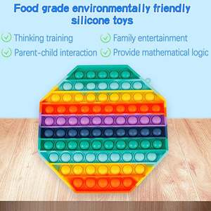 Grande taille 20 cm Fidget jouets sensoriels Silicone jouets anti-pression jouets à presser pour enfants enfants adultes arc-en-ciel 82 bulles - Product Image 3