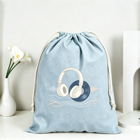 Sac à cordon pliable en toile écologique personnalisable avec poignée, pochette de rangement portable pour cadeaux et emballage de marchandises