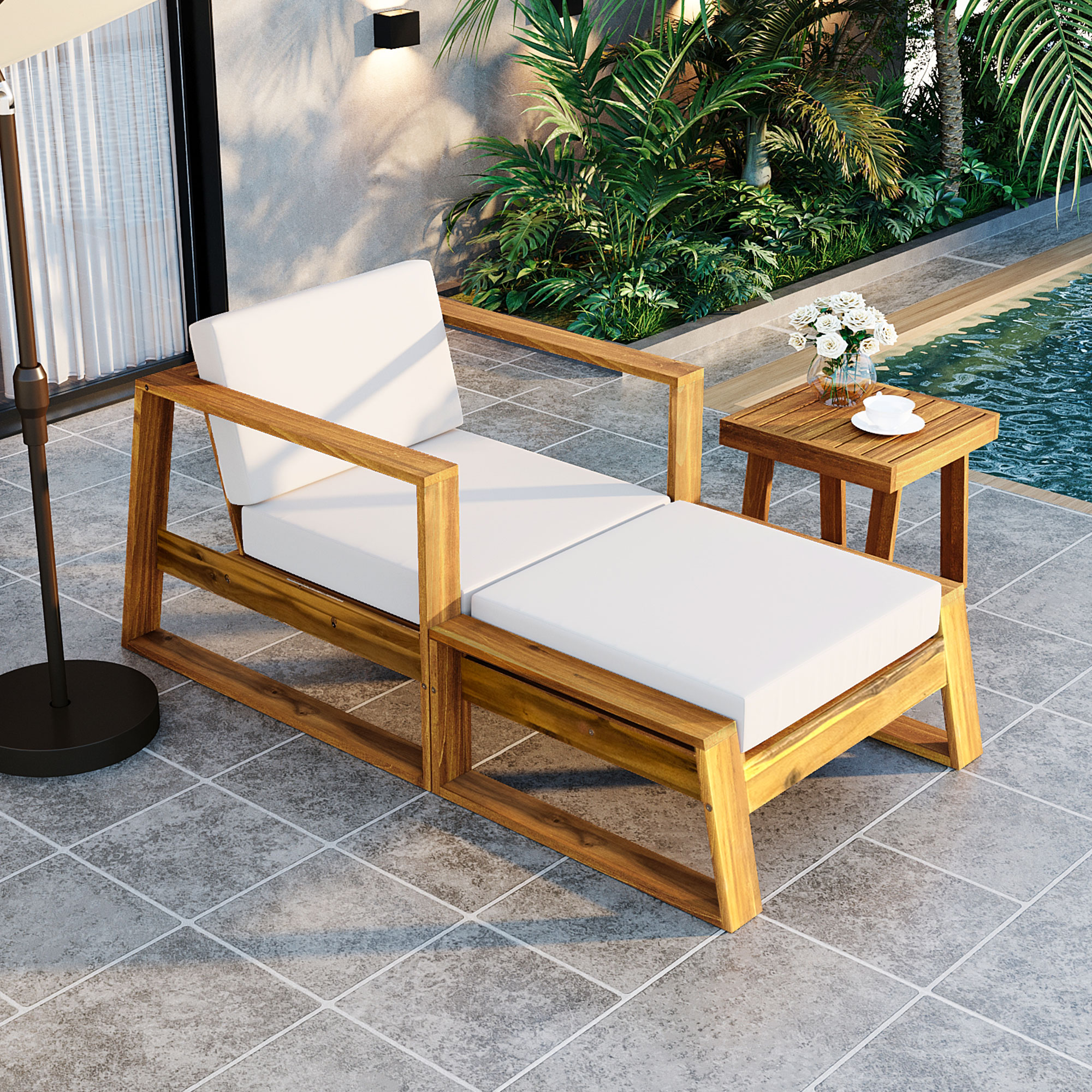 Naturel + Beige + Bois d'Acacia