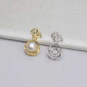 S925 Silver Fortune <b>Bag</b> Pendant with 9-10 Pearl Female <b>DIY</b> Jewelry <b>Accessory</b> Empty Tray & Semi Finished 636 Money <b>Bag</b> - Product Image 1