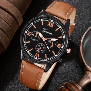 Montres pour hommes tendance, montres mécaniques à bracelet en cuir pour hommes les plus vendues, montres-bracelets, montres décontractées à bracelet en cuir PU - Product Image 4
