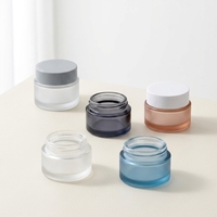 Elegantes Klarglas-Gefäß mit Silberdeckel 15ml/30ml/50ml/100ml/120ml Hochwertiges Glas für Augencreme Gesichtscreme Bio-Hautpflege Kosmetik
