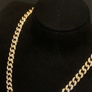 पुरुषों के लिए कस्टम 10k/14k/18k गोल्ड हिप हॉप सेट, cvd लैब डायमंड घड़ी और इंद्रधनुष हार - Product Image 2