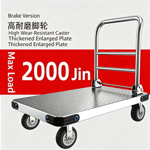 Chariot à plateforme pliable 660 lb, chariot à main robuste avec roues, chariot à plateau pliable avec roulettes pivotantes pour entrepôt - Product Image 5