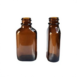 Mocpack 1 oz 30ml Oval Flat <b>Amber</b> Glass <b>Bottle</b> with 20/400 Neck Chemical Use Frost Surface Silk Screen Printing/ - Product Image 3