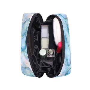 Portable Small Travel Toiletry Pouch Make up Bag Custom Logo Blue Marble Cosmetic Bag Custom Travel <b>Case</b> <b>Makeup</b> Bag - Product Image 5