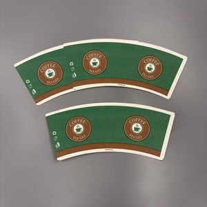Factory Wholesale Custom Size Flexographic <b>Printed</b> Disposable <b>Paper</b> Cup Fan for Coffee Shop Cups - Product Image 3