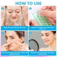 Patch hydrocolloïde étoile coloré personnalisé pour l'acné, vitamine C, autocollant Zit mignon, collagène pour le visage, ingrédients à base de plantes, sur mesure