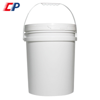 Prix de Gros Seau Rond en Plastique 20 Litres 5 Gallons Qualité Alimentaire avec Couvercle pour Peinture Décorative