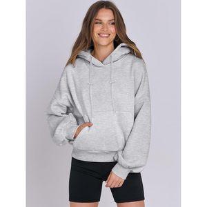 FOXA Womens Oversized Hoodie <b>Lantern</b> Sleeve Fleece Sweatshirt Loose Pullover With Pockets Fall Winter Clothes - Product Image 2
