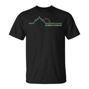 T-shirt Hurricane Ridge, petit design rétro, parc national olympique de Washington - Product Image 1