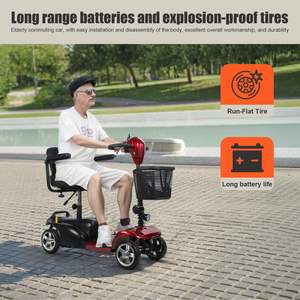 สกู๊ตเตอร์เคลื่อนที่สำหรับ<span class=keywords><strong>ผู้</strong></span><span class=keywords><strong>สูงอายุ</strong></span>สกูตเตอร์ไฟฟ้าระยะไกลสำหรับงานหนัก4<span class=keywords><strong>ล้อ</strong></span>พร้อมที่ชาร์จและตะกร้า - Product Image 6