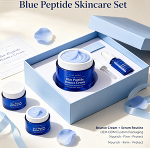 Crème hydratante raffermissante pour le visage au peptide bleu, étiquette privée, emballage personnalisé, OEM ODM - Product Image 6