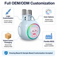 Speaker Bluetooth Anak-Anak Bentuk Kucing Lucu dengan Dua Mikrofon Nirkabel, Pengubah Suara, Lampu RGB, dan Penyangga Ponsel, Kotak Audio untuk Pesta