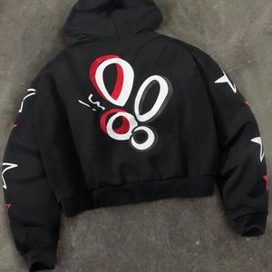 Nouveau Hoodie Homme Oversize de Haute Qualité 2026, Streetwear, Impression Numérique Personnalisée, Coupe Boxy à Épaules Tombantes, Modèle Court - Product Image 2