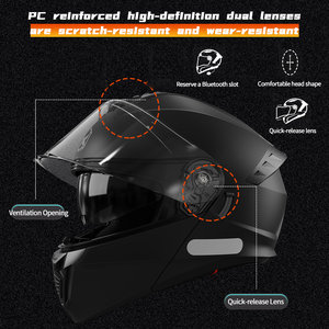 Casco da Moto Integrale Leggero da Corsa con Doppia Visiera Design Apribile Materiale ABS Nuovo - Product Image 4