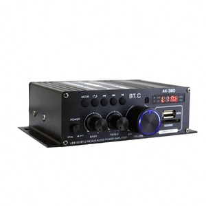 AK380 12V เครื่องขยายเสียงคาราโอเกะโฮมเธียเตอร์เครื่องขยายเสียง 2 ช่องบลูทูธเข้ากันได้กับเครื่องขยายเสียงคลาสดี USB/SD อินพุต AUX - Product Image 2