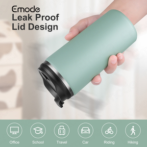 Borraccia Termica Semplice Monocolore Emode, Tazza Termica Leggera con Coperchio Flip Sip <span class=keywords><strong>per</strong></span> Donna Uomo Guida all'Aperto - Product Image 4