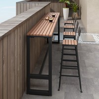 Mobilier extérieur pour balcon, terrasse, bar, table, tabouret haut, métal, bois, plastique, composite, table commerciale, ensemble de chaises