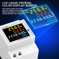 Medidor de Energía Eléctrica D52-2066 para Riel DIN, 110V 380V 100A, Monitor de Voltaje, Corriente, Factor de Potencia, Energía Activa KWH y Frecuencia