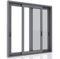 Fenêtres coulissantes horizontales de style américain moderne, cadre en alliage d'aluminium, finition anodisée, conception insonorisée pour les applications d'entrée