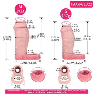 Funda realista para pene, dildo hueco de extremo abierto, anillos flexibles para pene, funda para pene con anillo, juguetes sexuales para agrandamiento de pene para hombres - Product Image 6