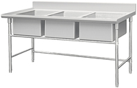 Table de travail ITO-01625 Bon Marché En Acier Inoxydable avec 3 Couches Restaurant CE Approuvé CN;GUA Argent 1800*1800*800MM ITO