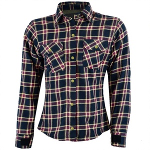 เสื้อเชิ้ตผ้าฟลานเนลป้องกันสำหรับผู้หญิงสำหรับขี่มอเตอร์ไซค์ บุผ้าเคฟลาร์ เสริมแผ่นรอง สำหรับขี่ทัวร์ริ่ง ลายตารางหมากรุก ขายส่ง ผู้ผลิต OEM ODM - Product Image 1