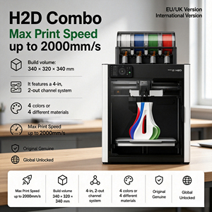 Versión Global Bambu H2D, Impresora 3D Desbloqueada Internacionalmente de Fábrica, Control Remoto por Aplicación de Smartphone en Tiempo Real, A2L/P1SC/P2SC/H2SC/H2D - Product Image 1