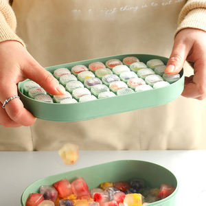 Molde de hielo S236 al por mayor, caja de silicona de gran capacidad con tapa para almacenamiento doméstico - Product Image 2