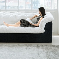 Canapé modulable 3 places Zayshine en velours chenille blanc de luxe, style rétro français, pour salon, appartement ou villa – Canapé de loisirs design