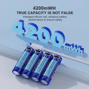 2 piles AA standard rechargeables 4200 mWh 1,5 V avec indicateur de charge USB Type C, batterie lithium-ion pour lecteur de jeux vidéo KINVS - Product Image 2