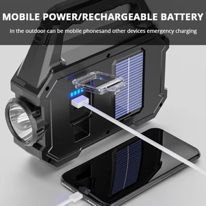 Solar Charging LED/COB Flashlight 2500mAh Power <b>Bank</b> Waterproof Multi-Functional Handle Outdoor <b>Camping</b> Work Light 6 - Product Image 4