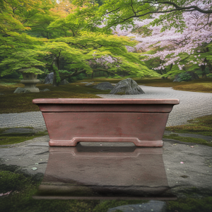 Pot à Bonsaï Rectangulaire en Argile Violette 21,5x15x7 cm avec Trou de Drainage Style Japonais - Product Image 2