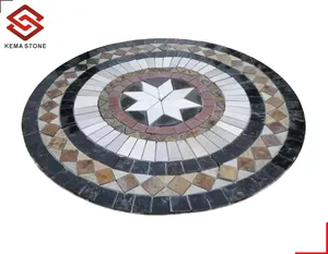 Round Natural Slate Stone Mosaic Pattern Medallions For Floor Tiles