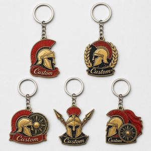 Porte-clés personnalisés en gros de haute qualité, style romain, casque vintage, design classique de Rome, cadeau souvenir de voyage - Product Image 1