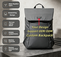 Sac à dos de voyage pour ordinateur portable avec cordon de serrage, en polyester, à rabat magnétique, avec pochette pour trolley, port USB, rembourré, pour affaires, université, hommes, femmes, extérieur