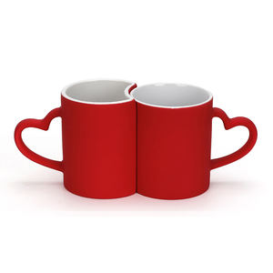 Sublimación Blanks Cambio <span class=keywords><strong>de</strong></span> color Pareja Tazas Mango <span class=keywords><strong>de</strong></span> corazón Tazas mágicas para parejas - Product Image 3