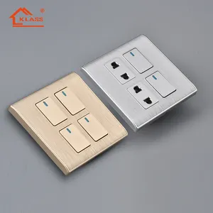Bangladesh Customized Factory with best price of 2gang 1 way light switches 220V-250Vlight wall switches socket