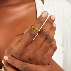 CANNER Wholesale Custom 18K Gold Plated 925 Sterling <b>Silver</b> Zircon Heart Design Couple Love <b>Ring</b> for Women <b>Men</b> - Product Image 5