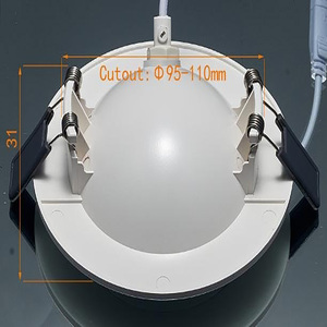 4 inch 3cct Gimbal lõm dẫn đèn nồi 9W <span class=keywords><strong>Dimmable</strong></span> 3000K 4000K 5000K có thể điều chỉnh <span class=keywords><strong>Led</strong></span> Gimbal Downlight với hộp nối - Product Image 6