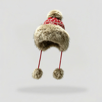Gorros de invierno cálidos para caza, ciclismo, con orejeras, de cuero, de felpa gruesa, con logotipo bordado personalizado, tipo Ushanka, gorro tipo beanie
