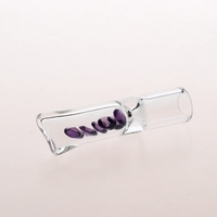 Porte-cigarette en verre filé à la main D12H50mm avec filtre diamant / Embouts filtrants en verre / Embouts en verre diamant avec filtre diamant