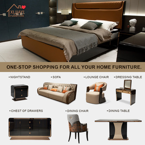 <span class=keywords><strong>Lit</strong></span> en cuir capitonné marron avec tête de <span class=keywords><strong>lit</strong></span> haute |   Meubles de chambre à coucher King Size avec finition noire - Product Image 1