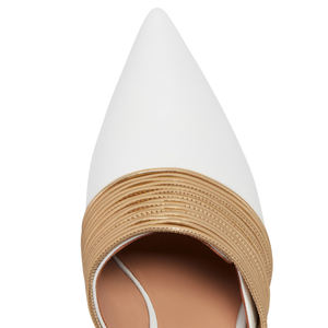 Décolleté da donna eleganti in pelle PU bianca con cinturino in oro con tacco <span class=keywords><strong>a</strong></span> <span class=keywords><strong>spillo</strong></span> e tacco <span class=keywords><strong>a</strong></span> <span class=keywords><strong>spillo</strong></span> - Product Image 4