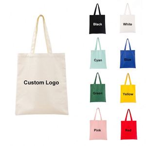 Wholesale Factory Colorful Handles Women <b>Canvas</b> <b>Bag</b> Custom Printed Logo Promotional Shopping Tote <b>Bag</b> for Ladies - Product Image 1