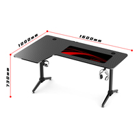 Bureau PC QB Smart Gaming Ergonomique à Hauteur Réglable avec LED RGB, Table d'Ordinateur au Design Moderne pour Gaming et Travail de Bureau