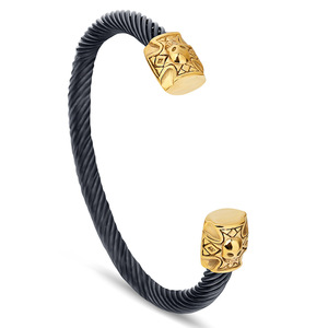 <b>Men's</b> Tibetan Silver Skull Wire Bracelet 6mm Cuff <b>Bangle</b> Jewelry <b>For</b> <b>Men</b> - Product Image 4